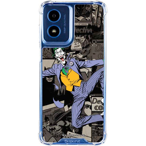 DC Comics The Joker Vintage Action pose pattern Moto G 5G (2024) Clear Case